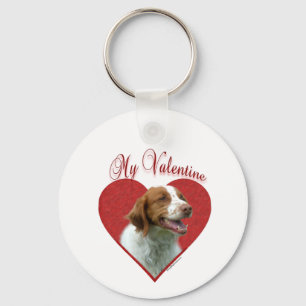 My Brittany Spaniel Valentine Key Ring