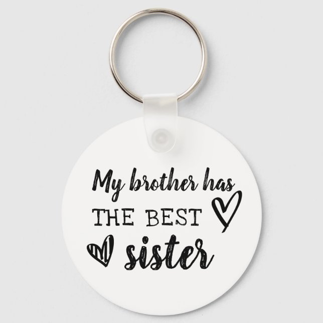 my brother has the best sister cute heart scribble key ring (Front)