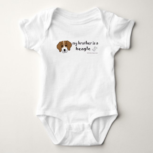 My brother is a Beagle Baby Bodysuit (Front)