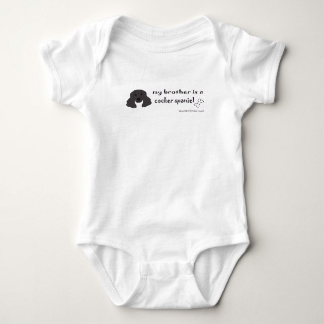 My brother is a Cocker Spaniel Baby Bodysuit (Front)