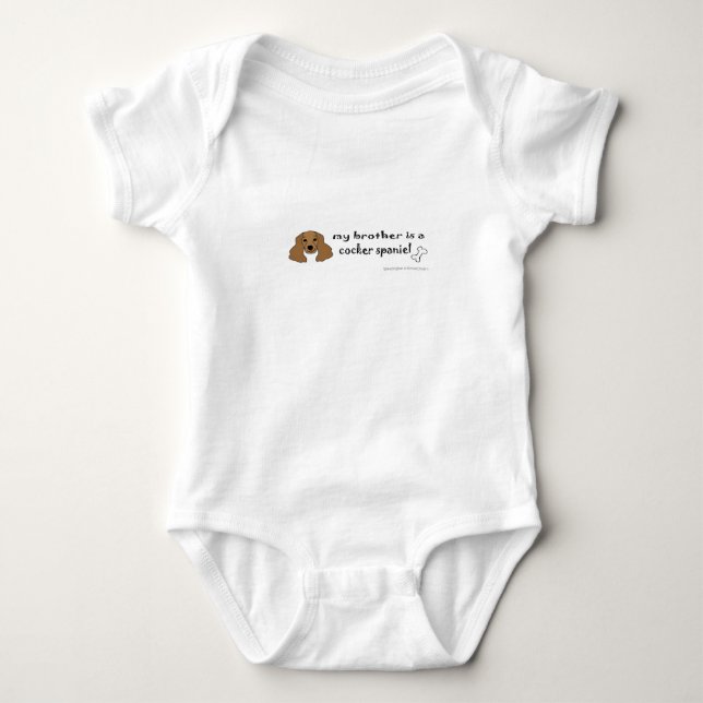 my brother is a cocker spaniel baby bodysuit (Front)