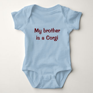 My brother is a Corgi Baby Bodysuit