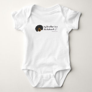 My brother is a Dachshund Baby Bodysuit
