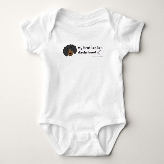 My brother is a Dachshund Baby Bodysuit (Front)