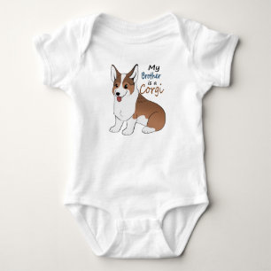 My brother is a Sabiel Corgi Baby Bodysuit