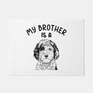 My Brother is a Sheepadoodle Funny Doodle Dog Doormat