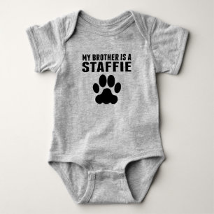 My Brother Is A Staffie Baby Bodysuit
