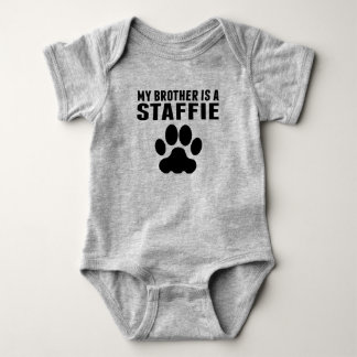 My Brother Is A Staffie Baby Bodysuit