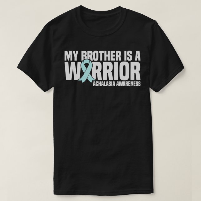 My Brother is a Warrior Pale Blue Ribbon Achalasia T-Shirt (Design Front)