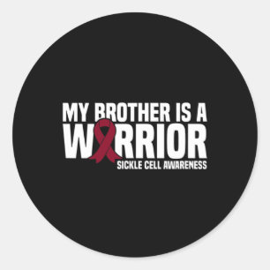 My Brother is a Warrior Sickle Cell Awareness Classic Round Sticker