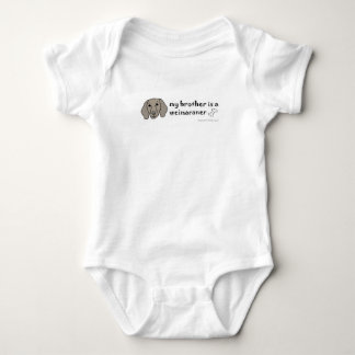 My brother is a weimaraner baby bodysuit