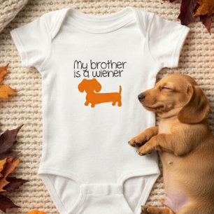 My Brother is a Wiener Outfit Baby Announcement Bodysuit