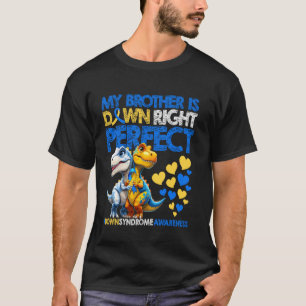 My Brother Is Down Right Perfect Down Syndrome Awa T-Shirt