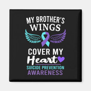 My Brother's Wings Cover Heart Suicide Awareness R Magnet