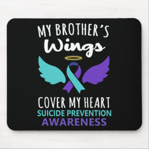 My Brother's Wings Cover Heart Suicide Awareness R Mouse Mat