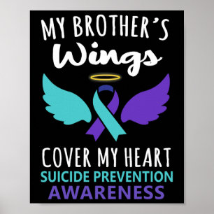 My Brother's Wings Cover Heart Suicide Awareness R Poster