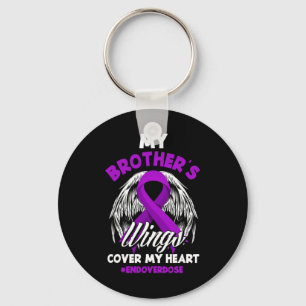 My Brother's Wings Cover My Heart End Overdose Key Ring