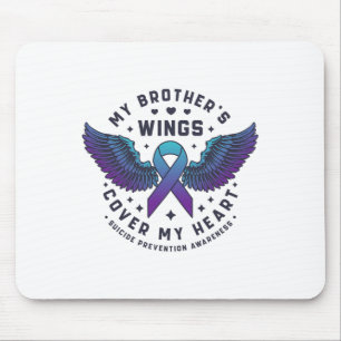 My Brother's Wings Cover My Heart Suicide Preventi Mouse Mat