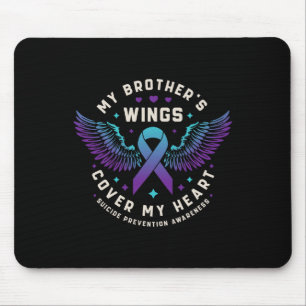 My Brother's Wings Cover My Heart Suicide Preventi Mouse Mat