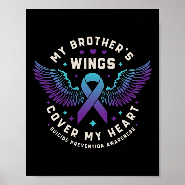 My Brother's Wings Cover My Heart Suicide Preventi Poster (Front)