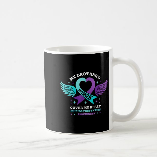 My Brothers Wings Cover My Heart Suicide Preventio Coffee Mug (Right)