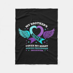 My Brothers Wings Cover My Heart Suicide Preventio Fleece Blanket