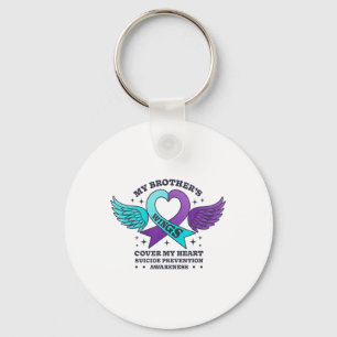 My Brothers Wings Cover My Heart Suicide Preventio Key Ring