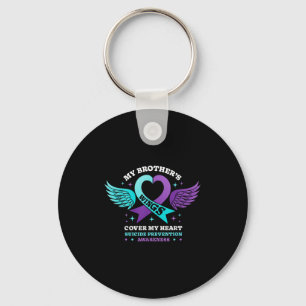 My Brothers Wings Cover My Heart Suicide Preventio Key Ring