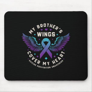 My Brothers Wings Cover My Heart Suicide Preventio Mouse Mat