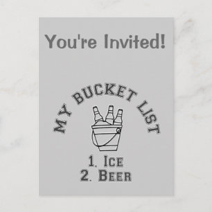 My Bucket List Humour - Ice & Beer Invitation Postcard