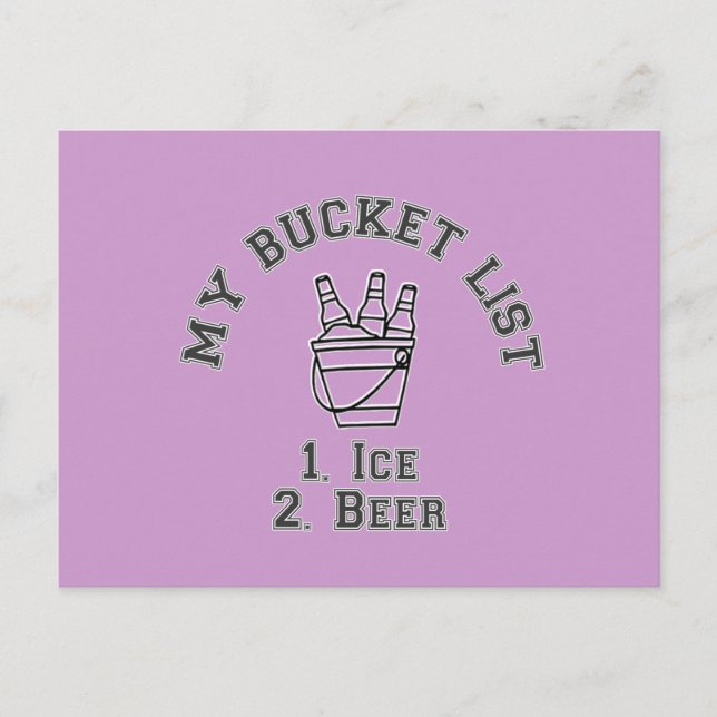 My Bucket List Humour - Ice & Beer Postcard (Front)