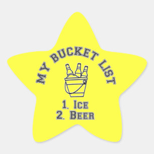 My Bucket List Humour - Ice & Beer Star Sticker
