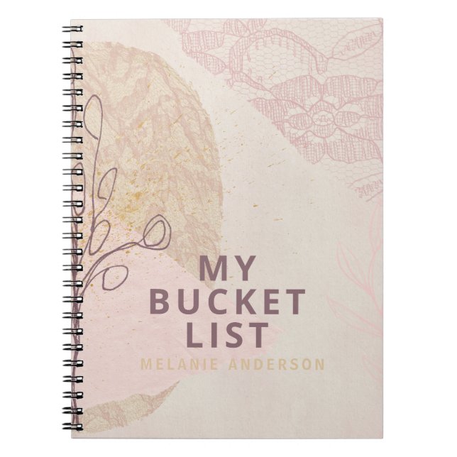 My Bucket List Personalised Modern Abstract Chic Notebook (Front)