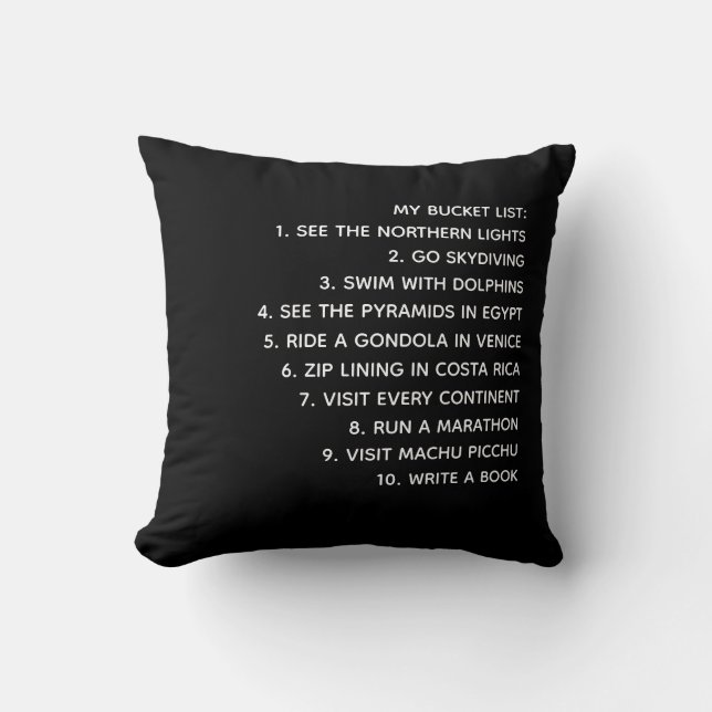 MY BUCKET LIST!  Personalised Throw Pillow (Front)