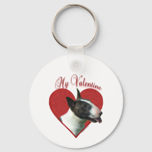 My Bull Terrier Valentine Key Ring