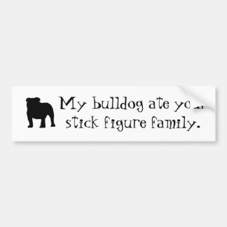 My Bulldog Ate Your Stick Figure Family Bumper Sticker