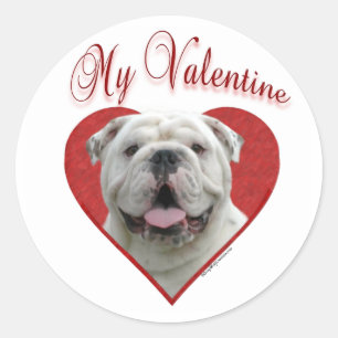 My Bulldog Valentine Classic Round Sticker