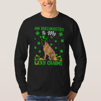 My Bullmastiff Are My Lucky Charms Dog St Patrick  T-Shirt