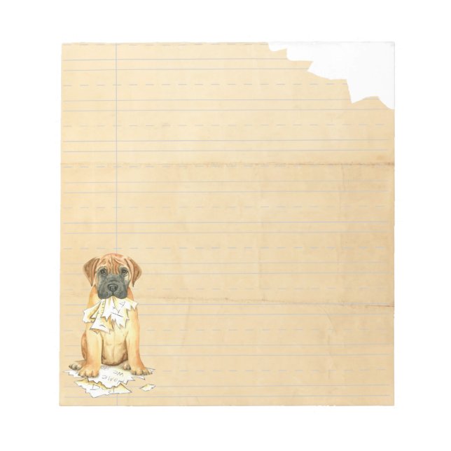 My Bullmastiff Ate My Homework Notepad (Front)