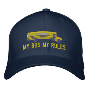 My Bus My Rules Custom School Bus Large Embroidery Embroidered Hat