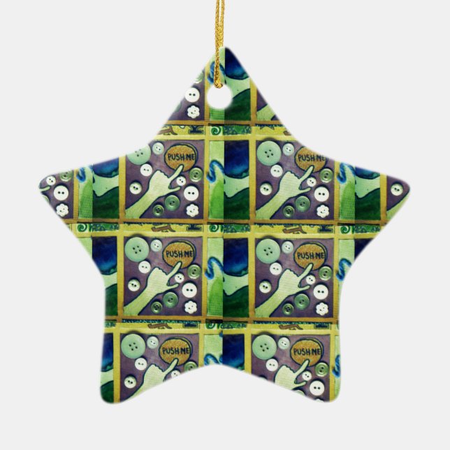 My Button.png Ceramic Tree Decoration (Front)