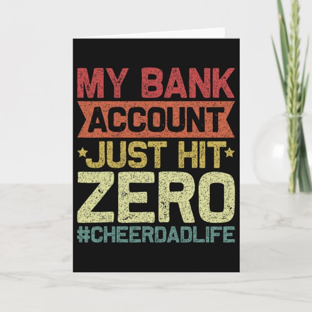 My Bynk Account Just Hit Zero Cheer Dad - Proud Ch Card (Front)