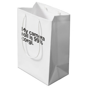 'My Camera Roll Is 99% Corgi.' Funny Corgi Parent Medium Gift Bag