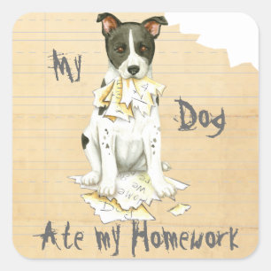 My Canaan Dog Ate My Homework Square Sticker