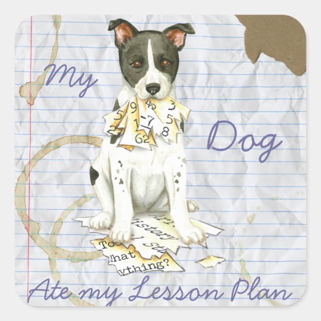 My Canaan Dog Ate my Lesson Plan Square Sticker (Front)