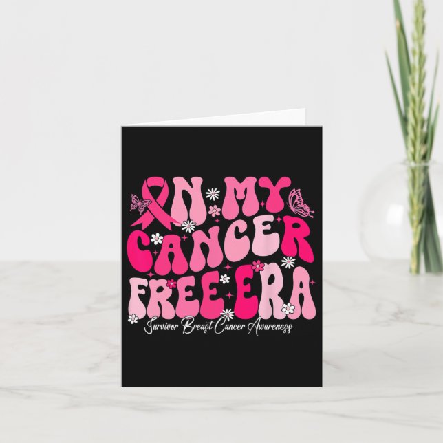 My Cancer Free Era Survivor Breast Cancer Awarenes Card (Front)