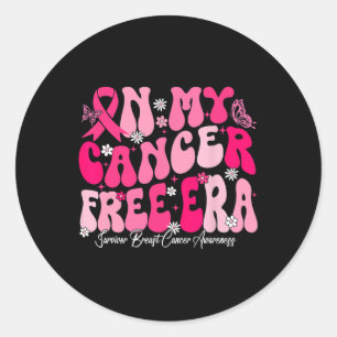 My Cancer Free Era Survivor Breast Cancer Awarenes Classic Round Sticker