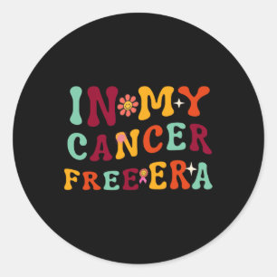 My Cancer Free Era Survivor Breast Cancer Awarenes Classic Round Sticker