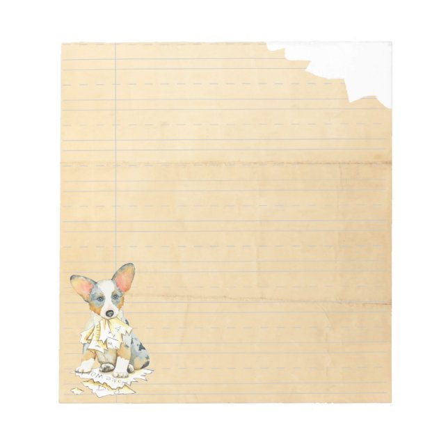 My Cardigan Welsh Corgi Ate my Homework Notepad (Front)