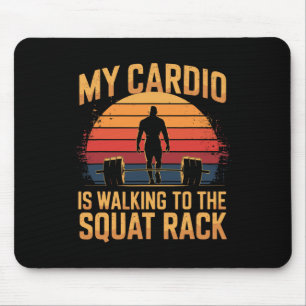 My Cardio Is Walking To The Squat Rack Retro Gym P Mouse Mat